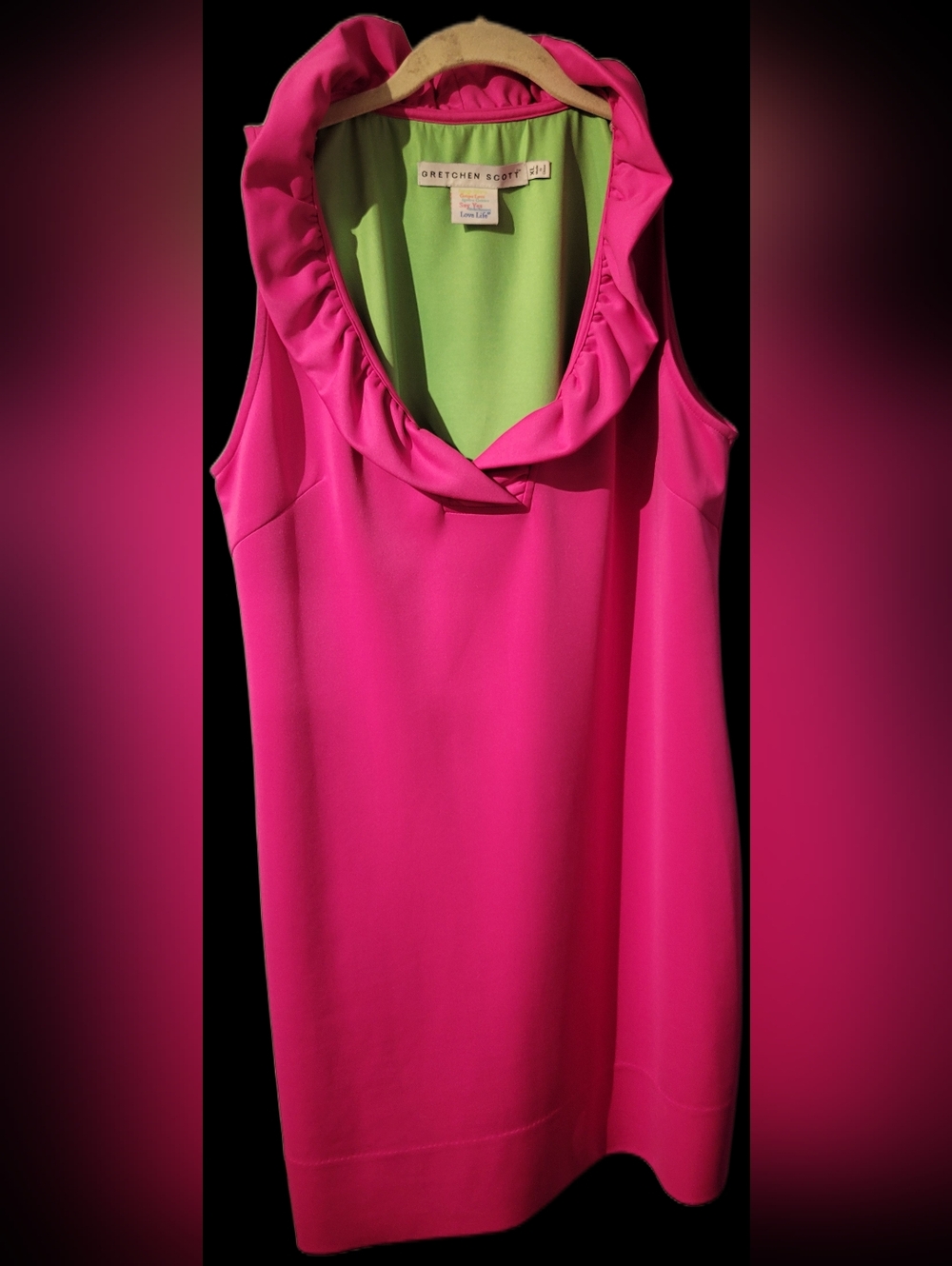 Gretchen Scott Designs Hot Pink Sleeveless Shift Dress